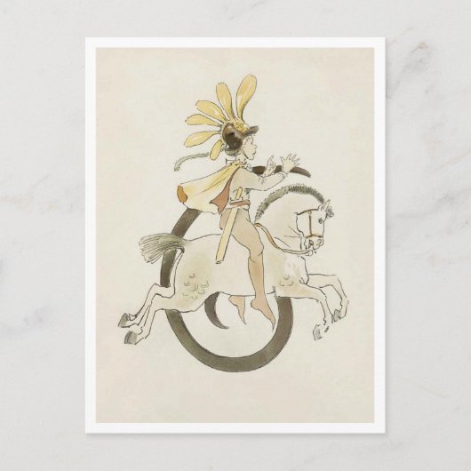 ヴィンテージ オティリア アデルボーグ 花の数字 - 6 ポストカード (正面)