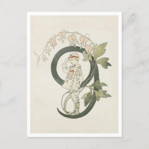 ヴィンテージ オティリア アデルボーグ 花の数字 - 9 ポストカード