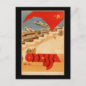 ヴィンテージ・オデッサ・ウクライナ旅行ポスター ポストカード (正面)