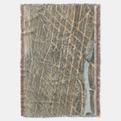 ヴィンテージ・オハイオの絵図（1870年） スローブランケット (正面縦)