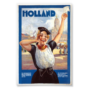 ヴィンテージ·オランダ·オランダズ·レイルウェイ·トラベル·ポスター フォトプリント