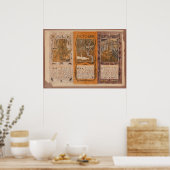 ヴィンテージ オランダ カレンダー スワン ポスター (キッチン)