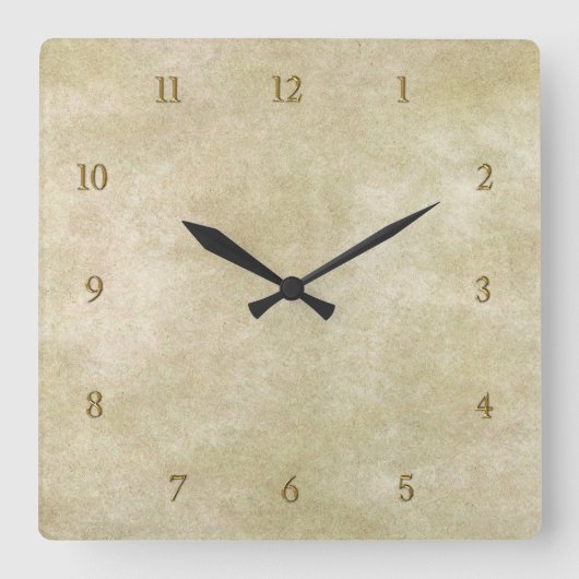 ヴィンテージ オリエンタル バンブー 1 スクエア壁時計 (正面)