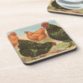 ヴィンテージ「オルピントンチキン」コルクコースター コースター (左側)