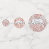 ヴィンテージ オレンジ色の花柄 トワル ド ジュイ シャワー コンフェッティ (正面)