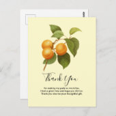 ヴィンテージ オレンジ アプリコット 水彩画 ありがとうございます ポストカード (正面/裏面)