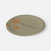 ヴィンテージ オレンジ フラワー on バルコニー ペーパープレート (アングル)