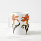 ヴィンテージ オレンジ ユリの花が咲く、庭の花 コーヒーマグカップ (正面左)