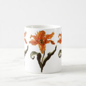 ヴィンテージ オレンジ ユリの花が咲く、庭の花 コーヒーマグカップ (中央)