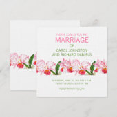 ヴィンテージ オーキッド ウェディング 招待状 | ピンク グリーン (正面/裏面)