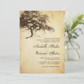 ヴィンテージ オークの木 ウェディング インビテーション カード (スタンド正面)