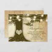 ヴィンテージ オーク ツリー ラスティック ライト 受付情報カード 招待状 (正面/裏面)