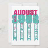 ヴィンテージ オーサム 1982年8月誕生 招待状 (裏面)