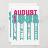 ヴィンテージ オーサム 1982年8月誕生 招待状 (正面/裏面)