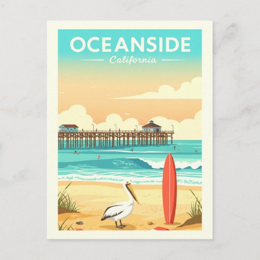 ヴィンテージ オーシャンサイド カリフォルニア ポストカード (正面)