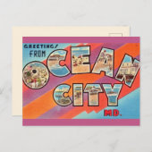 ヴィンテージ オーシャンシティ MD 挨拶 ポストカード (正面/裏面)