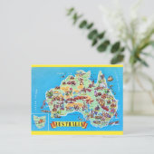 ヴィンテージ オーストラリア地図 ポストカード (スタンド正面)