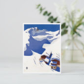 ヴィンテージ・オーストリア・スキー旅行ポスター ポストカード (スタンド正面)