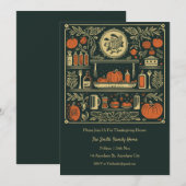 ヴィンテージ オータム キッチン サンクスギビング ディナー インビテーション (正面/裏面)