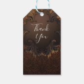 ヴィンテージ オータム フォール ゴールド オーナメント リーフ ウェディング ギフトタグ (裏面)