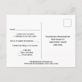 ヴィンテージ オータム フラワー ゴールド 結婚式 RSVP ポストカード (裏面)