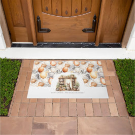 ヴィンテージ オーダーメイド ファミリー ネーム ベージュ イースター ドアマット