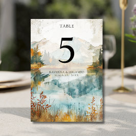 ヴィンテージ　オートゥムンマウンテン+レイク　秋の結婚式 テーブルナンバー
