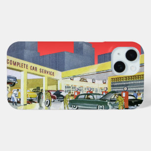 ヴィンテージ オート メカニック コンプリート カー サービス ガレージ iPhone 15ケース