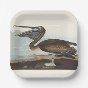 ヴィンテージ オードュボン ブラウン ペリカン 海岸鳥 アート ペーパープレート