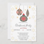 ヴィンテージ オーナメント スノーフレーク クリスマス 招待状 (正面)