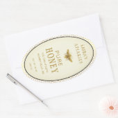 ヴィンテージ オーバル ハニービー クイーンライン 養蜂家ラベル 楕円形シール (封筒)