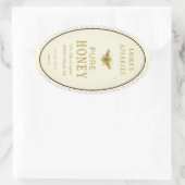 ヴィンテージ オーバル ハニービー クイーンライン 養蜂家ラベル 楕円形シール (バッグ)