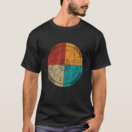 ヴィンテージ オームの法則 ダイアグラム 電気 電子工学 Tシャツ (正面)