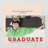 ヴィンテージ オールアメリカン フォト 卒業パーティー 招待状 (正面/裏面)