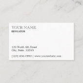 ヴィンテージ「オールドスクール」先生テンプレート 名刺 (裏面)