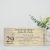 ヴィンテージ オールドスタイルのチケット ウェディング招待状 招待状 (スタンド正面)