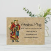 ヴィンテージ オールドファッション サンタクロース クリスマスパーティ 招待状 (スタンド正面)