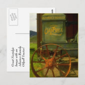 ヴィンテージ オールド グリーン トラクター ルメリー オイルプル ポストカード (正面/裏面)