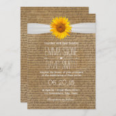 ヴィンテージ オールド スクリプト 向日葵 ウェディング 招待状 (正面/裏面)