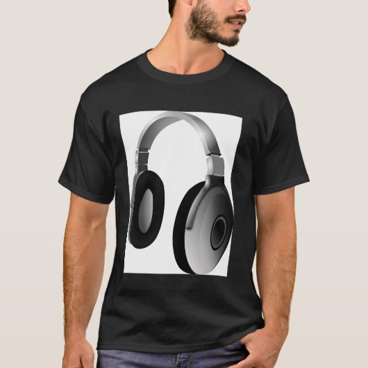 ヴィンテージ・オールド・スクール・ヘッドフォンGraphic by Daniel Tr Tシャツ (正面)