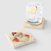 ヴィンテージ オールド タイム サンタ クリスマス ストーンコースター (横)