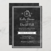 ヴィンテージ·オールド·バイク·ヒップスター·チ結婚ャルクボードズ 招待状 (正面/裏面)