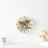 ヴィンテージ・オールド・ファザー・タイム・クロック ラウンド壁時計 (ホーム)