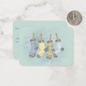 ヴィンテージ オールド ファッション クリスマス ストッキング ノート カード (正面/裏面インサイチュ)