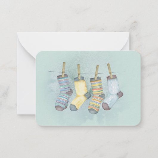 ヴィンテージ オールド ファッション クリスマス ストッキング ノート カード (正面)