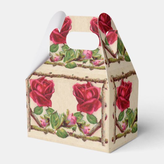 ヴィンテージ オールド ローズ ルースチック ヴィクトリアン アンティーク フェイバーボックス (正面サイド)