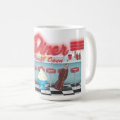 ヴィンテージ オール アメリカン ダイナー コーヒーマグカップ (正面右)