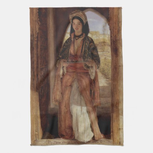 「ヴィンテージ-カイロエジプトオスマン帝国コーヒーベアラー」 キッチンタオル (縦)