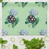 ヴィンテージ カウズリッププリムラの植物画 キッチンタオル (折り畳み)