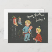 ヴィンテージ「カウボーイキッズ」クリスマス シーズンポストカード (正面/裏面)